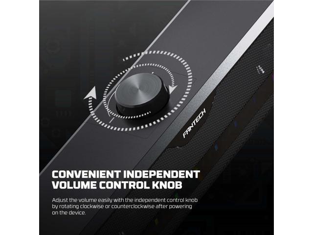 FANTECH GROOVE BAR GS303 Dual Mode Gaming Speaker, Tuned Driver, 3W*2 Speakers, RGB Lighting, Dual Mode BT/USB A+3,5MM TRS, BIack