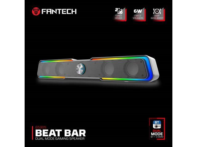 FANTECH BEAT BAR GS305 Dual Mode Gaming Speaker, Tuned Driver, 3W*2 Speakers, Deep Bass Boost, Dual Mode BT/3.5MM TRS, Black