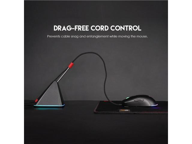 FANTECH MBR01 Mouse Bungee,9 step adjustable,110mm-150mm with OLED Screen, RBG Control,Extreme Stability and - Rubber Clip Compatible,black