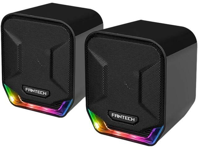 FANTECH GS202 Wired Speaker,45MM Driver Unit,45MM 85dB Signa-to-Noise Ratio with OLED Screen, RBG Control, black