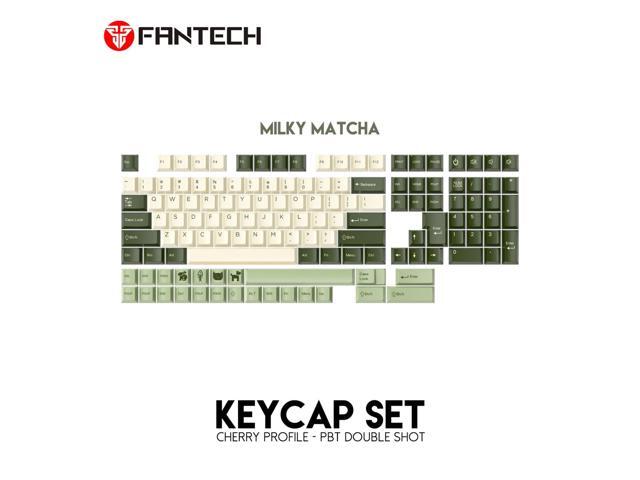 FANTECH Keycap Set Cherry Profile-Pet Double Shot,Dual-Shot Pbt Keycaps,Milky Matcha