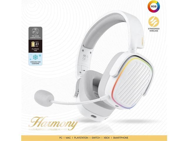 FANTECH HARMONY WHG02 wireless bluetooth headphones with tri mode connection,4OMM DRVERS FOR CEAR AUDO,White