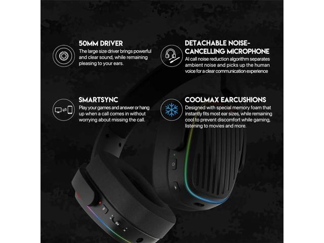 FANTECH HARMONY WHG02 wireless bluetooth headphones with tri mode connection,4OMM DRVERS FOR CEAR AUDO,White