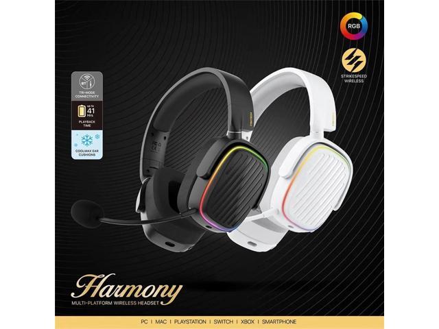 FANTECH HARMONY WHG02 wireless bluetooth headphones with tri mode connection,4OMM DRVERS FOR CEAR AUDO,White