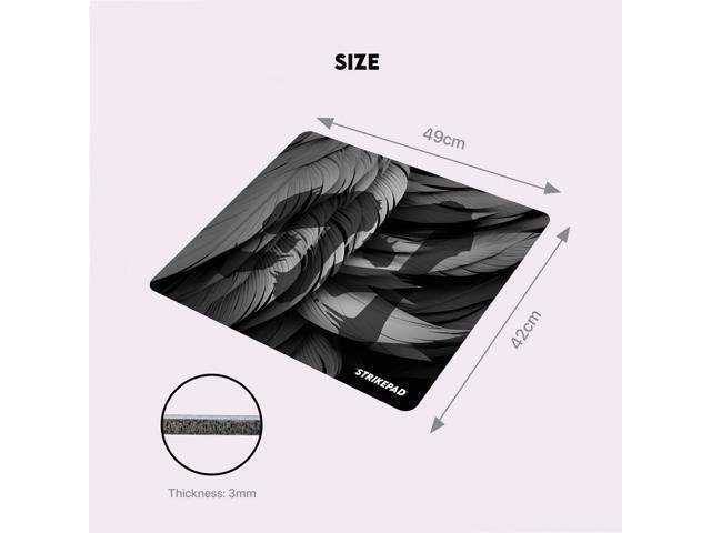 Fantech Chinese Style Mousepad, MST491, Holographic Design, Herringbone Rubber Base, Liquid-Resistant Surface (49cm × 42cm) Mousepad, Black