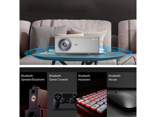 Portable Projector, WiFi Projectors with Bluetooth, Side Projection and 130" Display Supported, 1080P 4K Compatible with Phone, PC, TV Stick, PS4,...
