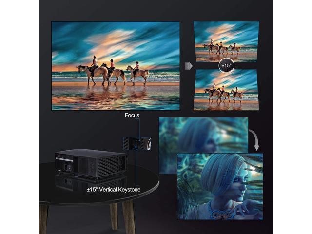 1080P Home Theater Projector, 4200 Lumen LED Video Projector 4K Supported, 300' Display and 25x Digital Zoom, with HDMI, USB, SPDIF, Compatible...