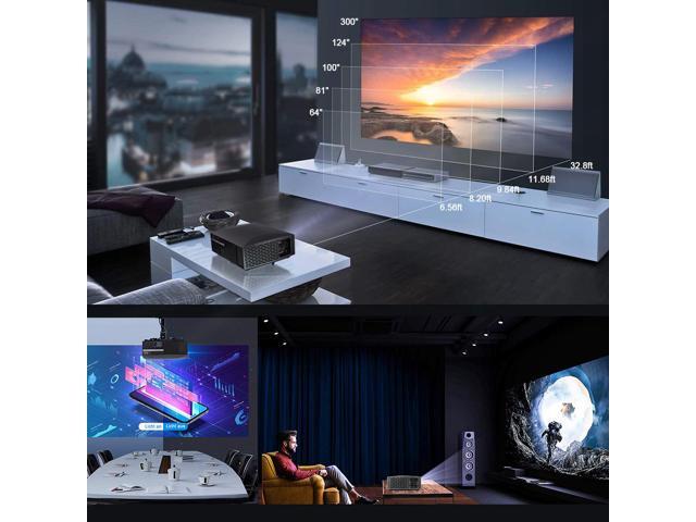 1080P Home Theater Projector, 4200 Lumen LED Video Projector 4K Supported, 300' Display and 25x Digital Zoom, with HDMI, USB, SPDIF, Compatible...
