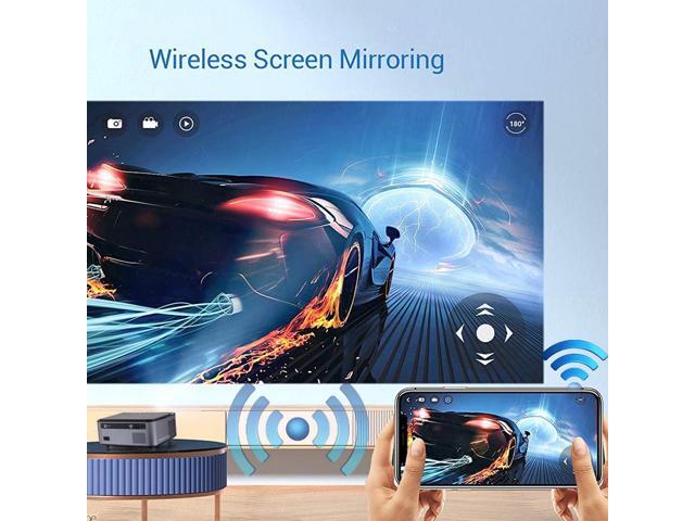 1080P FULL HD Video Projector with Carry Bag and 100' Screen, 7500 Lumen WIFI Projector for iPhone Android iOS Smartphone, Wireless Projector...