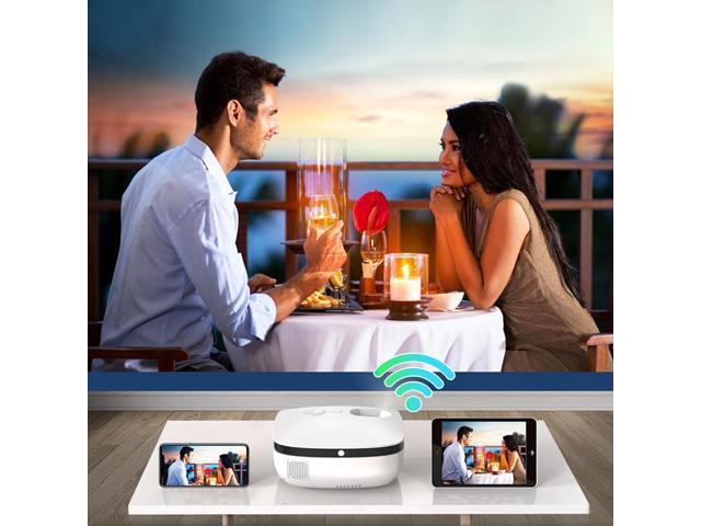 Mini WiFi Projector HD, 4000 Lumen Portable Home Theater Projector with Carry Bag, Support 1080P & 200' Display, Compatible with iOS/Android/PC/TV...