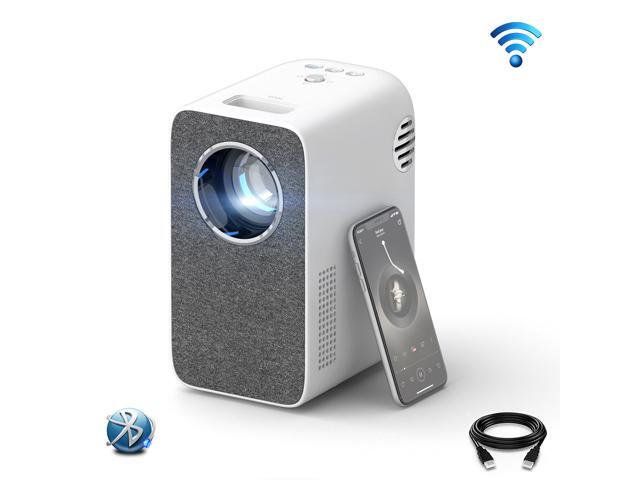FLZEN 1080P Native Portable WiFi Projector, 4500 Lumens Wireless Home Theater Projector with Screen Mirroring & Casting, Upright Design & Bluetooth.