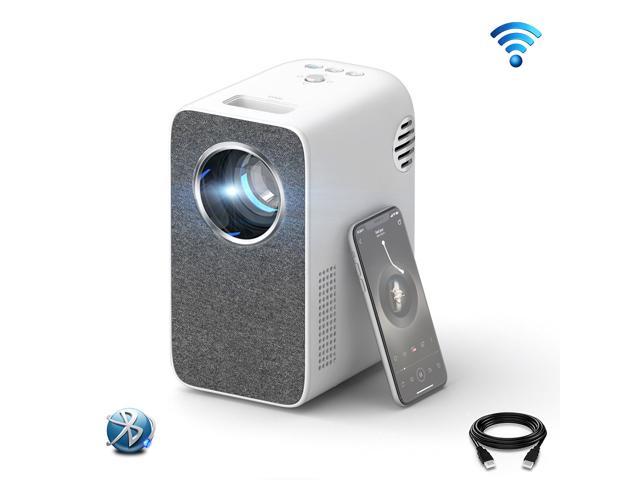 FLZEN 1080P Native Portable WiFi Projector, 4500 Lumens Wireless Home Theater Projector with Screen Mirroring & Casting, Upright Design & Bluetooth.