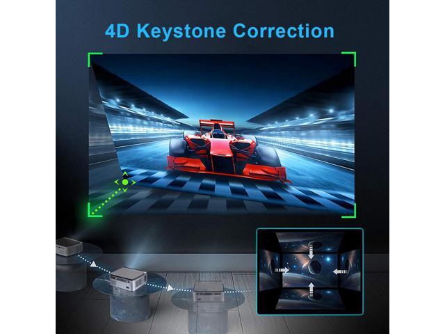 1080P Native WIFI Projector Android 9, Full HD 7500 Lumen 20000:1 Bluetooth Projector for Home & Office, 4K Side Projection 4D Keystone Screen...