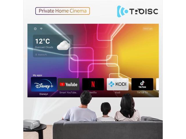 TROISC Mini Home Theater Projector 1080P FULL HD WIFI Bluetooth Hotspot Auto Vertical Keystone 4D Correction 9000 LM Screen Mirroring/Casting with...