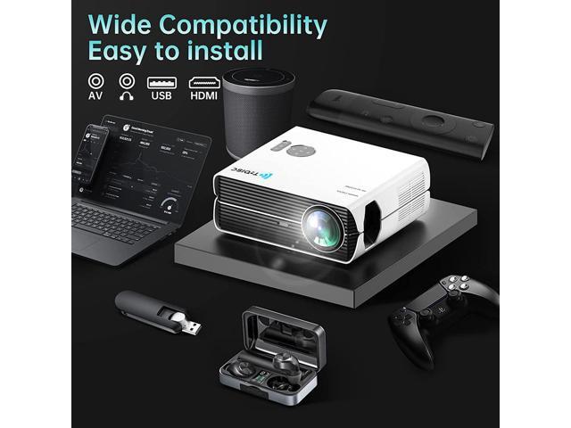 TROISC FULL HD 1080P Projector WiFi 5G/2.4G 10000 Lumens 20000:1 Contrast, Wireless Screen Mirroring 300' Home Theater, Digital Zoom Bluetooth...