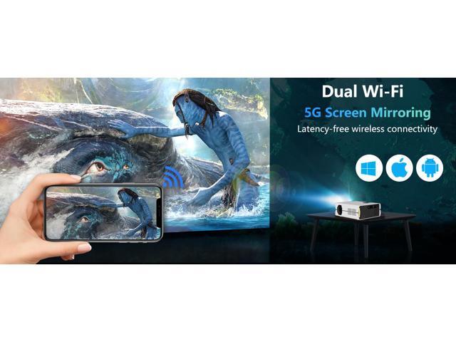 TROISC FULL HD 1080P Projector WiFi 5G/2.4G 10000 Lumens 20000:1 Contrast, Wireless Screen Mirroring 300' Home Theater, Digital Zoom Bluetooth...