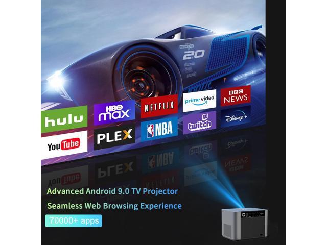 1080P FULL HD Video Projector Android Wi-Fi 5G Auto Focus/Keystone Correction Side Projection 12000 Lumens 300' max Home Theater Screen Mirroring...