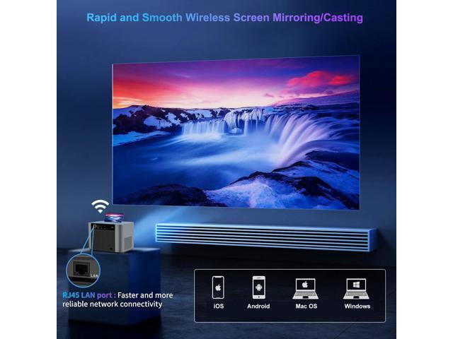 1080P FULL HD Video Projector Android Wi-Fi 5G Auto Focus/Keystone Correction Side Projection 12000 Lumens 300' max Home Theater Screen Mirroring...