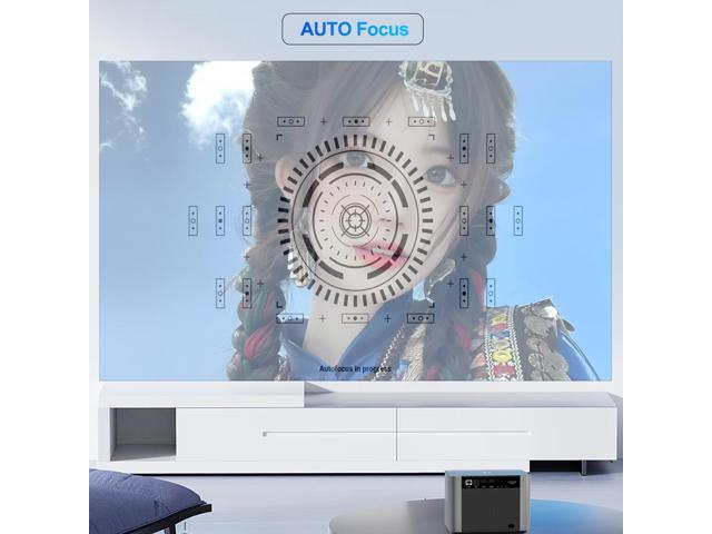1080P FULL HD Video Projector Android Wi-Fi 5G Auto Focus/Keystone Correction Side Projection 12000 Lumens 300' max Home Theater Screen Mirroring...