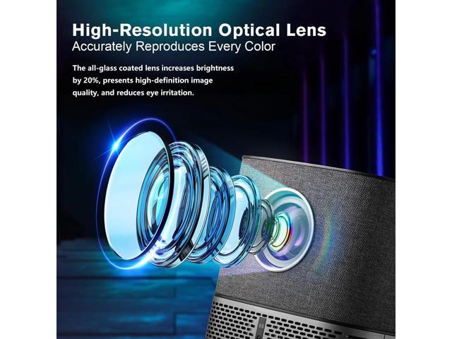 TROISC 1080p LED Projector Android Wi-Fi 5G Bluetooth Auto Focus 10000LM Portable Home Theater 300' max Digital Zoom Side Projection Screen...