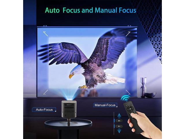 TROISC 1080p LED Projector Android Wi-Fi 5G Bluetooth Auto Focus 10000LM Portable Home Theater 300' max Digital Zoom Side Projection Screen...