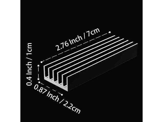 GLOTRENDS M.2 Heatsink for 2280 M.2 SSD, Fit for PC Installation, 22x70x10mm Aluminum Body, Including Thermal Pad