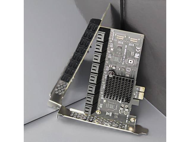 GLOTRENDS SA3116J 16 Ports PCIe SATA 3.0 Expansion Card, Including SATA Cables and 1:5 SATA Splitter Power Cable, Compatible with Windows,Linux,Mac...