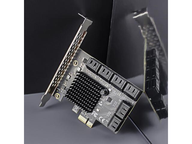 GLOTRENDS SA3112J 12 Ports PCIe SATA 3.0 Expansion Card, Including SATA Cables and 1:5 SATA Splitter Power Cable, Compatible with Windows,Linux,Mac...
