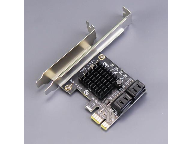 GLOTRENDS SA3034A 4 Ports PCIe SATA 3.0 Expansion Card, Including SATA Cables and 1:5 SATA Splitter Power Cable, Support OS Booting, Compatible...