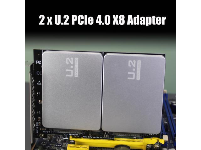 GLOTRENDS PU21 Dual U.2 to PCIe X8 4.0 Adapter, Support 2 x U.2 SSD, Without PCIe Splitter Function (PCIe Bifurcation Motherboard is Required)