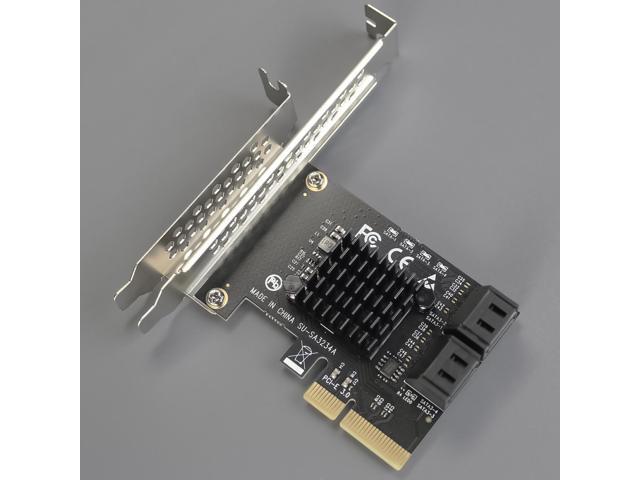 GLOTRENDS SA3234A 4-ports PCIe X2 SATA 3.0 Expansion Card, Support OS Booting, Including SATA Cables and 1:5 SATA Splitter Power Cable, Compatible...