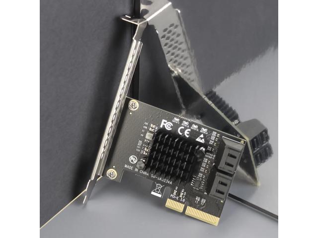 GLOTRENDS SA3234A 4-ports PCIe X2 SATA 3.0 Expansion Card, Support OS Booting, Including SATA Cables and 1:5 SATA Splitter Power Cable, Compatible...