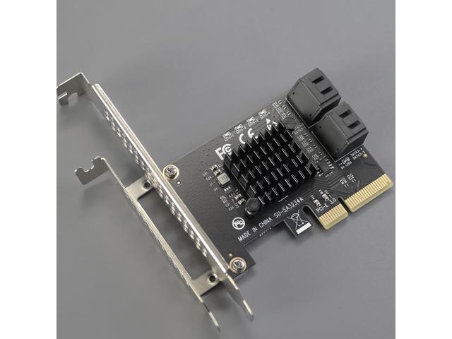 GLOTRENDS SA3234A 4-ports PCIe X2 SATA 3.0 Expansion Card, Support OS Booting, Including SATA Cables and 1:5 SATA Splitter Power Cable, Compatible...