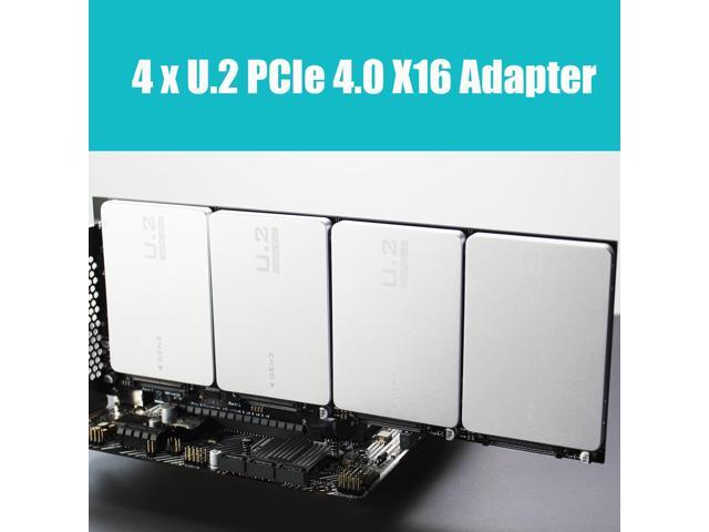 GLOTRENDS PU41 Quad U.2 SSD to PCIe 4.0 X16 Adapter Without PCIe Bifurcation Function (PCIe Bifurcation Motherboard is Required)