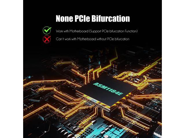 GLOTRENDS PU41 Quad U.2 SSD to PCIe 4.0 X16 Adapter Without PCIe Bifurcation Function (PCIe Bifurcation Motherboard is Required)