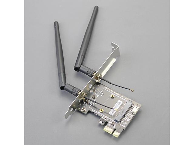 GLOTRENDS WA02 Mini PCIe to PCIe X1 WiFi Bluetooth Adapter for Mini PCIe WiFi 4/5/6/6e Module/Coral TPU Module, with 3.5-dBi SMA Antenna Kits