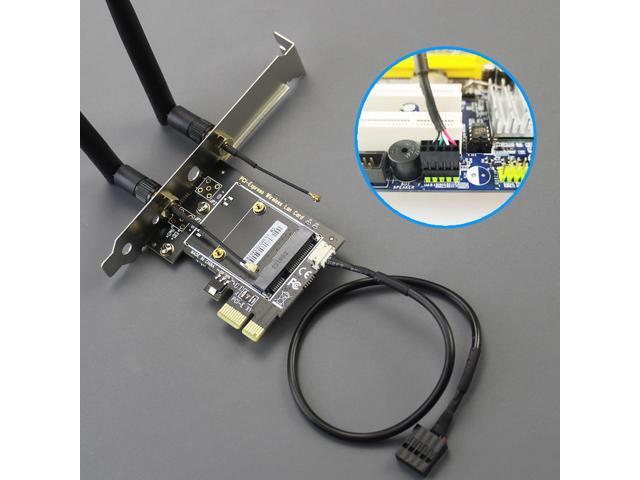 GLOTRENDS WA02 Mini PCIe to PCIe X1 WiFi Bluetooth Adapter for Mini PCIe WiFi 4/5/6/6e Module/Coral TPU Module, with 3.5-dBi SMA Antenna Kits