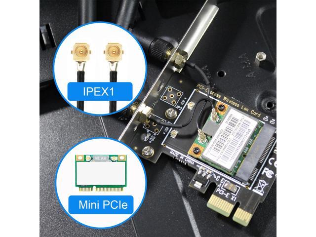 GLOTRENDS WA02 Mini PCIe to PCIe X1 WiFi Bluetooth Adapter for Mini PCIe WiFi 4/5/6/6e Module/Coral TPU Module, with 3.5-dBi SMA Antenna Kits
