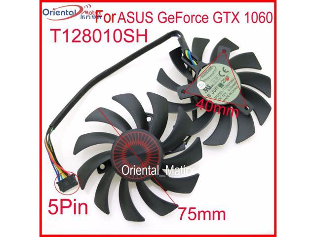 2pcs/lot T128010BH T128010SH DC 12V 0.25A 75mm VGA Fan For ASUS GeForce GTX 1060 GTX1060-03G-SI Graphics Card Fan 5Pin