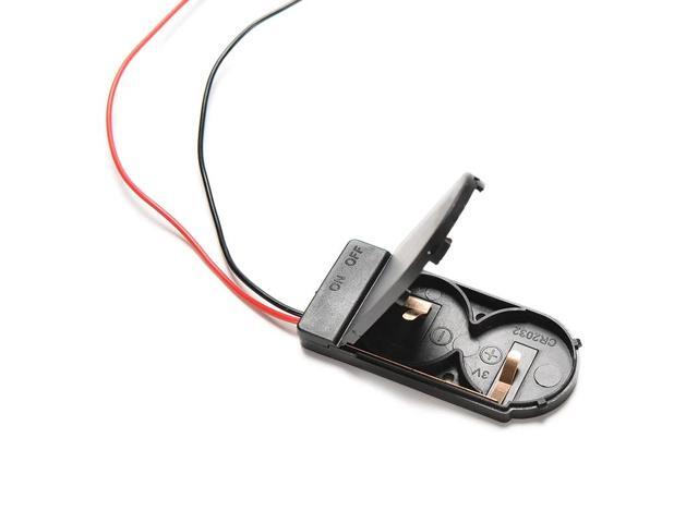 5Pcs/Lot Hold 2x CR2032 Button Coin Cell Battery Holder Case Storage Black Box 6V Wire Lead ON/OFF Switch