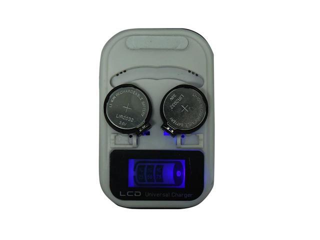 LIR2032 LIR2025 LIR2016 3.6V Rechargeable Lithium Button Cell Coin Battery Charger LCD Indicator Intelligent US Plug 2-Slot