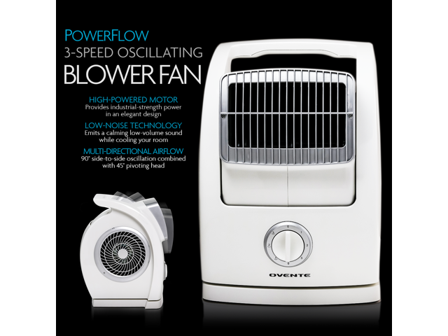 Ovente Cool Breeze Electric Rotating Home Floor Fan with 3 Speed Control 2 Adjustable Air Flow Control, High Velocity Powerful Blower Machine with...