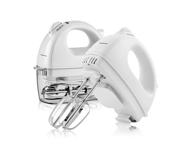 Ovente Portable Electric Hand Mixer 5 Speed Mixing, 150W Powerful Blender for Baking & Cooking with 2 Stainless Steel Chrome Beater Attachments & . photo