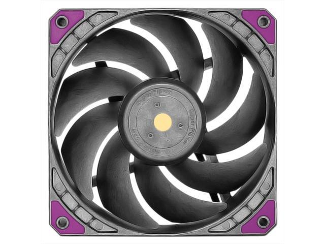 Super Flower MEGACOOL 140mm fan, 12-pole motor, PWM, Black/Grey, Computer Case Fan, Anti-Vibration Mounting Pads, SF-PF141-BK, 30mm depth