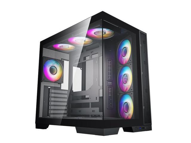 Super Flower Thunder Black / Panoramic Case / Tempered Glass ATX Mid Tower Computer Case / 4 x ARGB Fan / Leadex III Gold ATX 3.1 1000W Power...