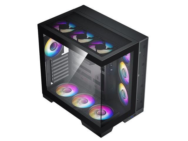 Super Flower Thunder Black / Panoramic Case / Tempered Glass ATX Mid Tower Computer Case / 4 x ARGB Fan / Leadex III Gold ATX 3.1 1000W Power...