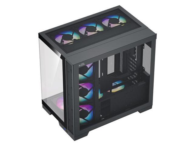 Super Flower Thunder Black / Panoramic Case / Tempered Glass ATX Mid Tower Computer Case / 4 x ARGB Fan / Leadex III Gold ATX 3.1 1000W Power...