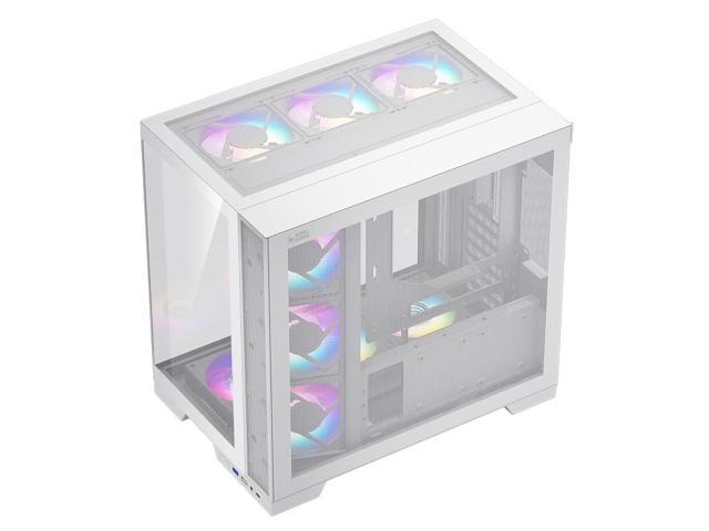 Super Flower Thunder White / Panoramic Case / Tempered Glass ATX Mid Tower Computer Case / 4 x ARGB Fan / Leadex VII Platinum ATX 3.1 1000W White...