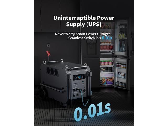 Ark7200 7200W Portable Power Station with 120/240V AC Output, 9792Wh LiFePO4 Battery, with Waterproof Cover, Solar Generator for Construction...