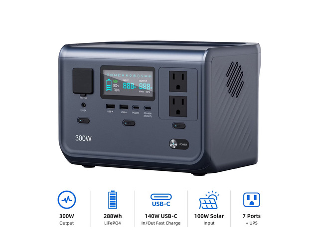 Ark300 Upgraded 2026 Ultra-Light 8.4lbs Portable Power Station 288Wh Long-Life L